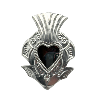 Silver sacred heart mirror - Pattern 1